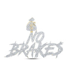 10kt Yellow Gold Men's Round Diamond NO BRAKES Charm Pendant - 5 - 1/3 Cttw - Splendid Jewellery