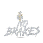 10kt Yellow Gold Men's Round Diamond NO BRAKES Charm Pendant - 5 - 1/3 Cttw - Splendid Jewellery