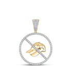 10kt Yellow Gold Men's Round Diamond No Cap Charm Pendant - 2 Cttw - Splendid Jewellery