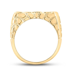 10kt Yellow Gold Men's Round Diamond Nugget Fashion Ring - 1/2 Cttw | Splendid Jewellery - Splendid Jewellery