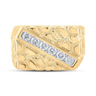 10kt Yellow Gold Men's Round Diamond Nugget Fashion Ring - 1/2 Cttw | Splendid Jewellery - Splendid Jewellery