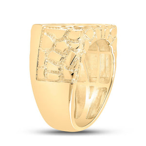 10kt Yellow Gold Men's Round Diamond Nugget Fashion Ring - 1/2 Cttw | Splendid Jewellery - Splendid Jewellery