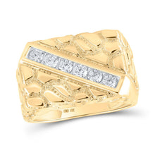 Load image into Gallery viewer, 10kt Yellow Gold Men's Round Diamond Nugget Fashion Ring - 1/2 Cttw | Splendid Jewellery - Splendid Jewellery