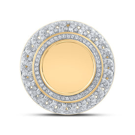 10kt Yellow Gold Mens Round Diamond Nugget Memory Circle Ring 5/8 Cttw product Top View from Splendid Jewellery