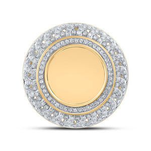 10kt Yellow Gold Mens Round Diamond Nugget Memory Circle Ring 5/8 Cttw - Splendid Jewellery