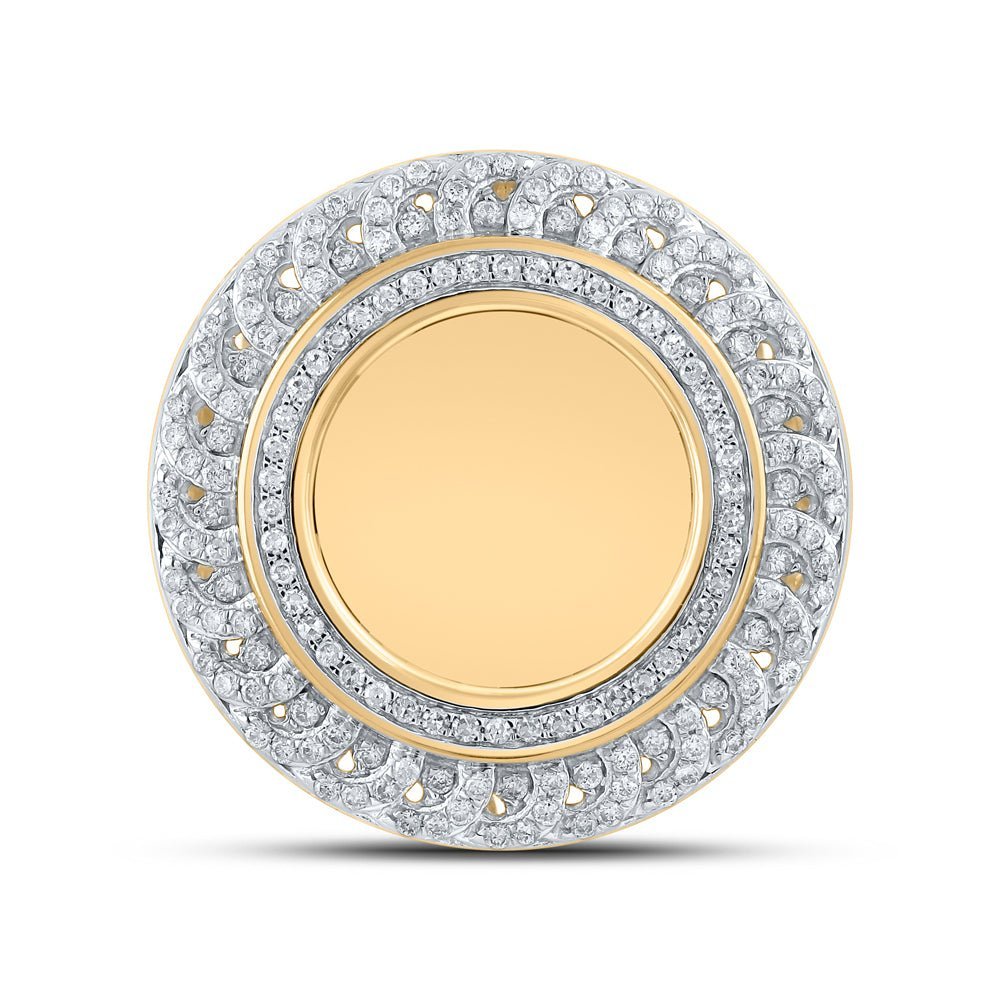 10kt Yellow Gold Mens Round Diamond Nugget Memory Circle Ring 5/8 Cttw - Splendid Jewellery