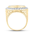 10kt Yellow Gold Mens Round Diamond Nugget Memory Circle Ring 5/8 Cttw product Side View from Splendid Jewellery