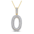10kt Yellow Gold Men's Round Diamond Number 0 Charm Pendant - 1 - 5/8 Cttw | Splendid Jewellery - Splendid Jewellery