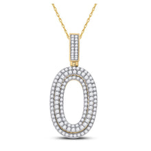 Load image into Gallery viewer, 10kt Yellow Gold Men's Round Diamond Number 0 Charm Pendant - 1 - 5/8 Cttw | Splendid Jewellery - Splendid Jewellery