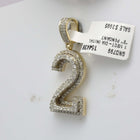 10kt Yellow Gold Men's Round Diamond Number 2 Charm Pendant - Captivating Statement Piece with 1 - 1/2 Cttw of Diamonds - Splendid Jewellery