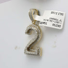 10kt Yellow Gold Men's Round Diamond Number 2 Charm Pendant - Captivating Statement Piece with 1-1/2 Cttw of Diamonds product Side View from Splendid Jewellery