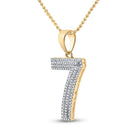 10kt Yellow Gold Men's Round Diamond Number 7 Charm Pendant - 3/8 Cttw - Splendid Jewellery