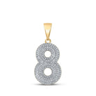 10kt Yellow Gold Men's Round Diamond Number 8 Charm Pendant 1/2 Cttw - A Dazzling Symbol of Style and Success - Splendid Jewellery