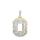 10kt Yellow Gold Men's Round Diamond O Initial Letter Charm Pendant 1 - 1/5 Cttw | Splendid Jewellery - Splendid Jewellery