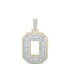 10kt Yellow Gold Men's Round Diamond O Initial Letter Charm Pendant 1 - 1/5 Cttw | Splendid Jewellery - Splendid Jewellery