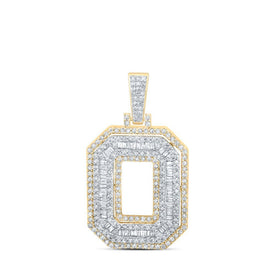 10kt Yellow Gold Men's Round Diamond O Initial Letter Charm Pendant 1 - 1/5 Cttw | Splendid Jewellery - Splendid Jewellery