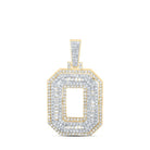 10kt Yellow Gold Men's Round Diamond O Initial Letter Charm Pendant - 7/8 Cttw - Splendid Jewellery - Splendid Jewellery