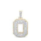 10kt Yellow Gold Men's Round Diamond O Initial Letter Charm Pendant - 7/8 Cttw - Splendid Jewellery - Splendid Jewellery