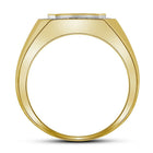 10kt Yellow Gold Men's Round Diamond Octagon Cluster Ring - Captivating Brilliance - Splendid Jewellery