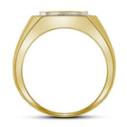 10kt Yellow Gold Men's Round Diamond Octagon Cluster Ring - Captivating Brilliance  Side View from Splendid Jewellery