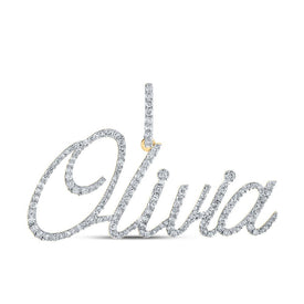 10kt Yellow Gold Men's Round Diamond Olivia Charm Pendant - 7/8 Cttw - Splendid Jewellery