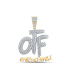 10kt Yellow Gold Men's Round Diamond OTF Family Charm Pendant - 3/4 Cttw - Splendid Jewellery