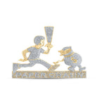 10kt Yellow Gold Men's Round Diamond Paper Chasin Charm Pendant - 2 - 1/2 Cttw | Splendid Jewellery - Splendid Jewellery