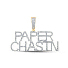 10kt Yellow Gold Men's Round Diamond Paper Chasin Charm Pendant - 5/8 Cttw - Splendid Jewellery