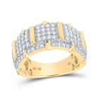 10kt Yellow Gold Men's Round Diamond Pave Band Ring - 2 Cttw | Splendid Jewellery - Splendid Jewellery
