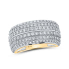 10kt Yellow Gold Men's Round Diamond Pave - set Band Ring - Exquisite Brilliance - Splendid Jewellery