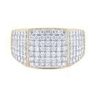 10kt Yellow Gold Mens Round Diamond Pave Square Ring - Exquisite Brilliance product Side View 2 from Splendid Jewellery