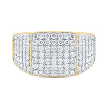 Load image into Gallery viewer, 10kt Yellow Gold Mens Round Diamond Pave Square Ring - Exquisite Brilliance - Splendid Jewellery