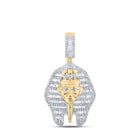 10kt Yellow Gold Men's Round Diamond Pharaoh Charm Pendant 1 - 1/4 Cttw - Majestic Egyptian - inspired Diamond Pendant for Men by Splendid Jewellery - Splendid Jewellery