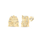 10kt Yellow Gold Men's Round Diamond Pharaoh Fashion Earrings 1/12 Cttw - Splendid Jewellery