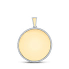 10kt Yellow Gold Men's Round Diamond Picture Memory Circle Charm Pendant - 1 Cttw - Splendid Jewellery