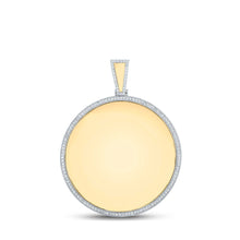 Load image into Gallery viewer, 10kt Yellow Gold Men's Round Diamond Picture Memory Circle Charm Pendant - 1 Cttw - Splendid Jewellery