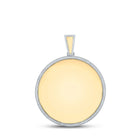 10kt Yellow Gold Men's Round Diamond Picture Memory Circle Charm Pendant - 1 Cttw - Splendid Jewellery