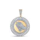 10kt Yellow Gold Men's Round Diamond Prayer Hands Circle Charm Pendant - 1 - 1/3 Cttw | Splendid Jewellery - Splendid Jewellery