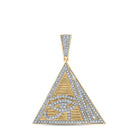10kt Yellow Gold Men's Round Diamond Pyramid Eye Ra Charm Pendant - 1 - 7/8 Cttw - Splendid Jewellery