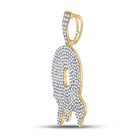 10kt Yellow Gold Men's Round Diamond Q Drip Letter Charm Pendant - 3 Cttw - Splendid Jewellery - Splendid Jewellery