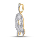 10kt Yellow Gold Men's Round Diamond Q Drip Letter Charm Pendant - 3 Cttw - Splendid Jewellery - Splendid Jewellery
