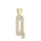 10kt Yellow Gold Men's Round Diamond Q Initial Letter Charm Pendant - 2 Cttw - Splendid Jewellery