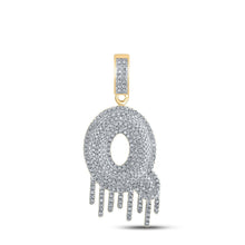 Load image into Gallery viewer, 10kt Yellow Gold Men's Round Diamond Q Letter Charm Pendant 7/8 Cttw - Exquisite Diamond Elegance - Splendid Jewellery