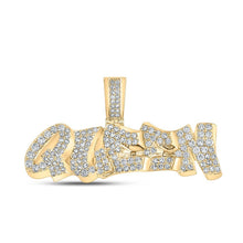 Load image into Gallery viewer, 10kt Yellow Gold Men's Round Diamond Queen Graffiti Charm Pendant 1 - 1/5 Cttw - A Majestic Statement Piece - Splendid Jewellery