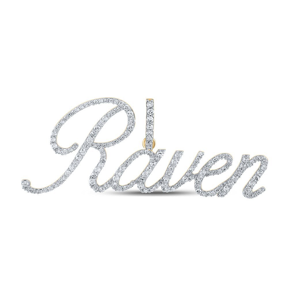 10kt Yellow Gold Men's Round Diamond Raven Charm Pendant - 3/4 Cttw - Splendid Jewellery - Splendid Jewellery