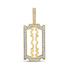 10kt Yellow Gold Men's Round Diamond Razor Blade Charm Pendant - 1/3 Cttw - Splendid Jewellery