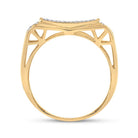 10kt Yellow Gold Men's Round Diamond Rectangle Cluster Ring 1/2 Cttw - A Dazzling Statement of Masculine Elegance - Splendid Jewellery