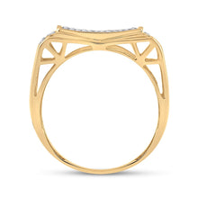 Load image into Gallery viewer, 10kt Yellow Gold Men's Round Diamond Rectangle Cluster Ring 1/2 Cttw - A Dazzling Statement of Masculine Elegance - Splendid Jewellery