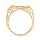 10kt Yellow Gold Men's Round Diamond Rectangle Cluster Ring 1/2 Cttw - A Dazzling Statement of Masculine Elegance - Splendid Jewellery