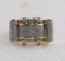 Load image into Gallery viewer, 10kt Yellow Gold Men's Round Diamond Rectangle Cluster Ring 1/2 Cttw - Exquisite Brilliance - Splendid Jewellery